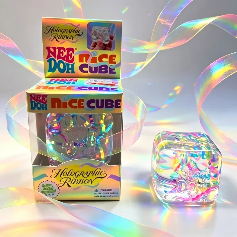 Fidget Cube Original - NeeDoh Holografisches Band Schöner Würfel Squishy